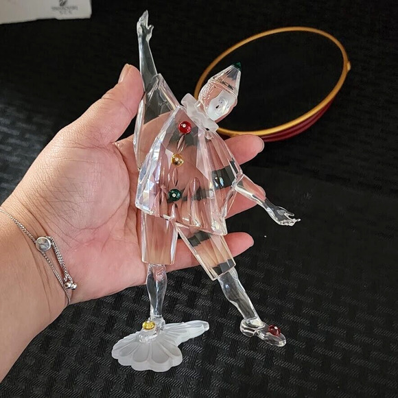 Swarovski Crystal Figurine SCS 1999 Masquerade Pierrot Box Stand COA Mint - Picture 10 of 16